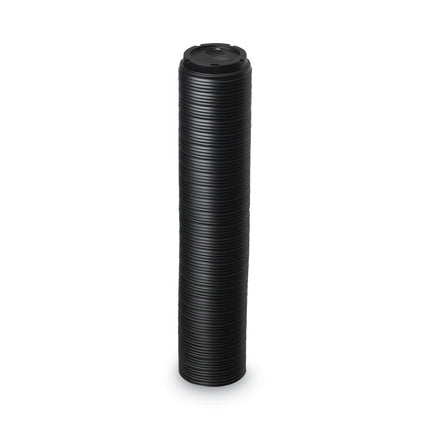 Drink-Thru Lids, Fits 10 oz to 20 oz Hot Cups, Plastic, Black, 1,000/Carton