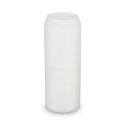 Dome Drink-Thru Lids, Fits 10 oz to 16 oz PerfecTouch Hot Cups/12 oz to 20 oz WiseSize Hot Cups, Plastic, White, 50/Pack