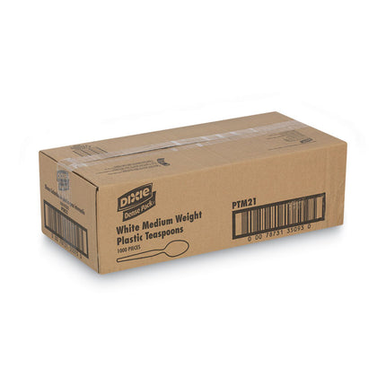 Plastic Cutlery, Mediumweight Spoon, White, 1,000/Carton