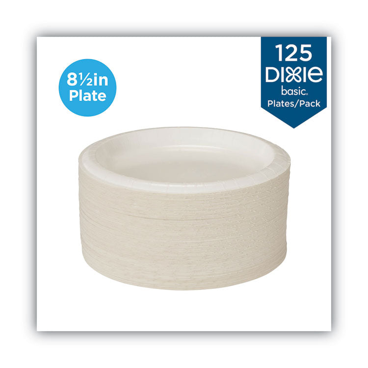 Paper Dinnerware, Plate, 8.5" dia, White, 125/Pack