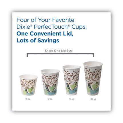 Dome Drink-Thru Lids, Fits 10 oz to 16 oz Hot Cups, Plastic, White, 1,000/Carton