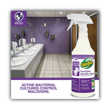 Bioodor Digester, Eucalyptus Scent, 32 Oz Spray Bottle, 12/carton