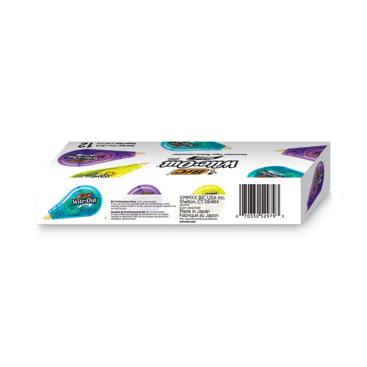 Wite-Out Brand Mini Correction Tape, Non-Refillable, 0.2" x 26.2 ft, Assorted