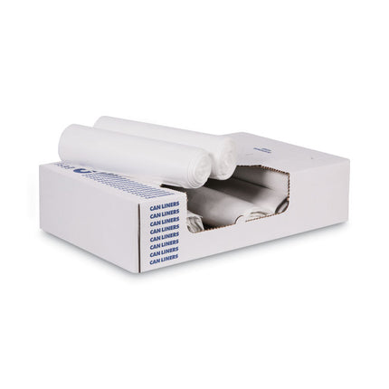 High-Density Can Liners, 33 gal, 13 mic, 33" x 39", Natural, Perforated Roll, 25 Bags/Roll, 10 Rolls/Carton