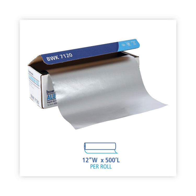 Heavy-Duty Aluminum Foil Roll, 87 Gauge, 12" x 500 ft