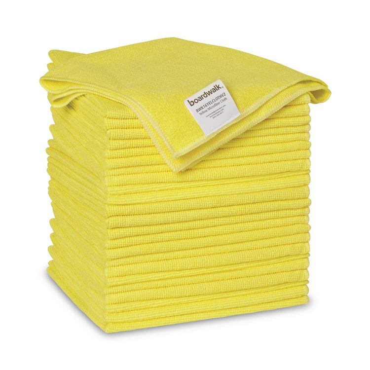 Microfiber Cleaning Cloths, 16 X 16, Yellow, 24/pack