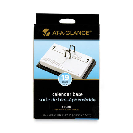 Desk Calendar Base for Loose-Leaf Refill, 3 x 3.75, Black