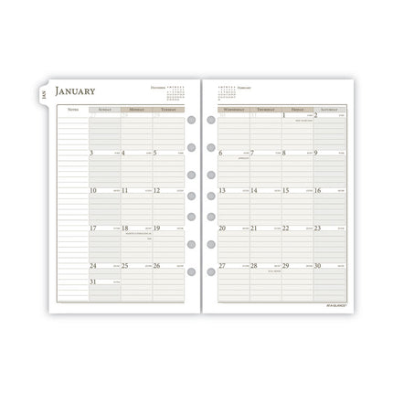 1-Page-Per-Day Planner Refills, 8.5 x 5.5, White Sheets, 12-Month (Jan to Dec): 2025