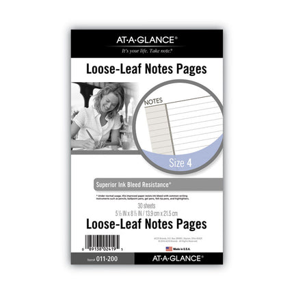 Lined Notes Pages For Planners/organizers, 8.5 X 5.5, White Sheets, Undated
