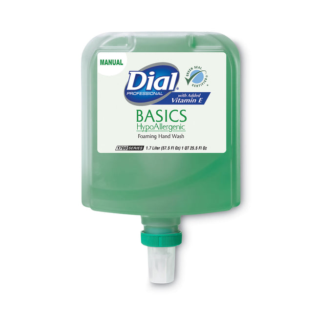 Basics Hypoallergenic Foaming Hand Wash Refill for 1700 Dispenser, with Vitamin E, Honeysuckle Scent, 1.7 L, 3/Carton