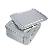 Aluminum Steam Table Pan Lids, Fits Half-Size Deep Pan, 290 Gauge, 0.63" Deep, 10.5 x 12.81, 100/Carton