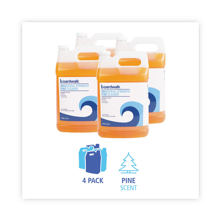 Industrial Strength Cleaner, Pine Scent, 1 gal Bottle, 4/Carton