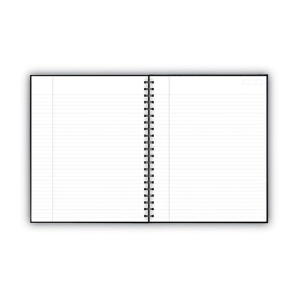 Hardbound Notebook with Pocket, 1-Subject, Wide/Legal Rule, Black Cover, (96) 11 x 8.5 Sheets