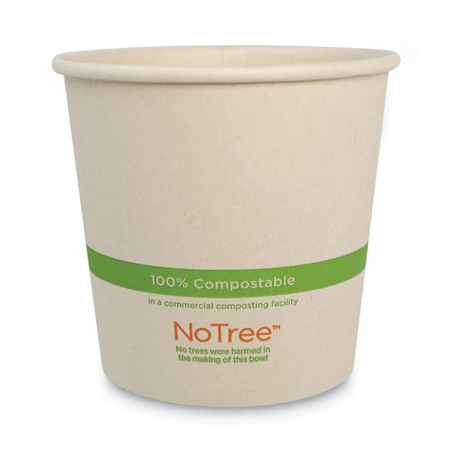 No Tree Paper Bowls, 24 oz, 4.4" Diameter x 4.5" h, Natural, Sugarcane, 500/Carton