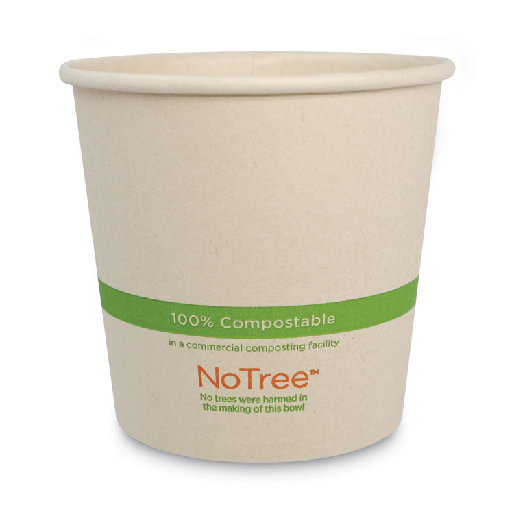 No Tree Paper Bowls, 24 oz, 4.4" Diameter x 4.5" h, Natural, Sugarcane, 500/Carton