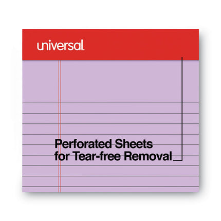 Colored Perforated Ruled Writing Pads, Narrow Rule, 50 Orchid 5 X 8 Sheets, Dozen