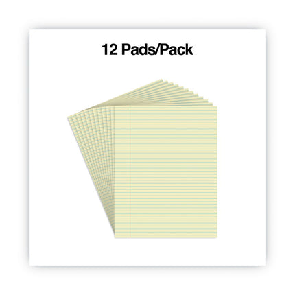 Glue Top Pads, Narrow Rule, 50 Canary-Yellow 8.5 X 11 Sheets, Dozen