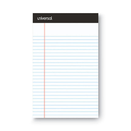 Premium Ruled Writing Pads With Heavy-Duty Back, Narrow Rule, Black Headband, 50 White 5 X 8 Sheets, 6/pack