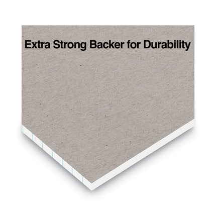 Premium Ruled Writing Pads With Heavy-Duty Back, Narrow Rule, Black Headband, 50 White 5 X 8 Sheets, 6/pack