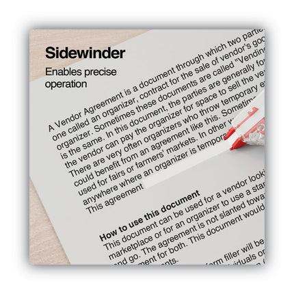 Side-Application Correction Tape, Non-Refillable, Transparent Gray/Red Applicator, 0.2" x 393", 10/Pack