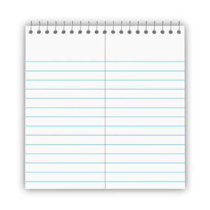 Steno Pads, Gregg Rule, Red Cover, 80 White 6 X 9 Sheets, 6/pack