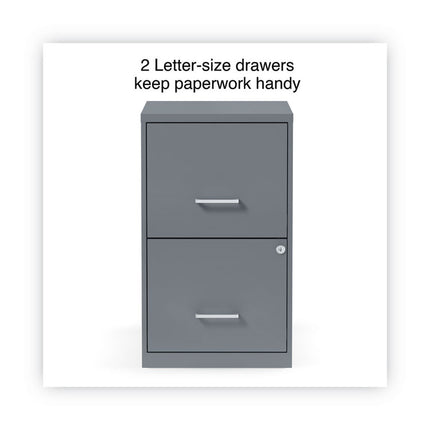 Soho Vertical File Cabinet, 2 Drawers: File/file, Letter, Charcoal, 14" X 18" X 24.1"