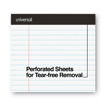 Premium Ruled Writing Pads With Heavy-Duty Back, Wide/legal Rule, Black Headband, 50 White 8.5 X 11 Sheets, 12/pack