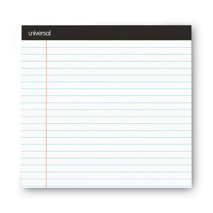 Premium Ruled Writing Pads With Heavy-Duty Back, Wide/legal Rule, Black Headband, 50 White 8.5 X 11 Sheets, 12/pack