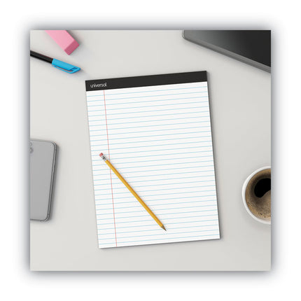 Premium Ruled Writing Pads With Heavy-Duty Back, Wide/legal Rule, Black Headband, 50 White 8.5 X 11 Sheets, 12/pack