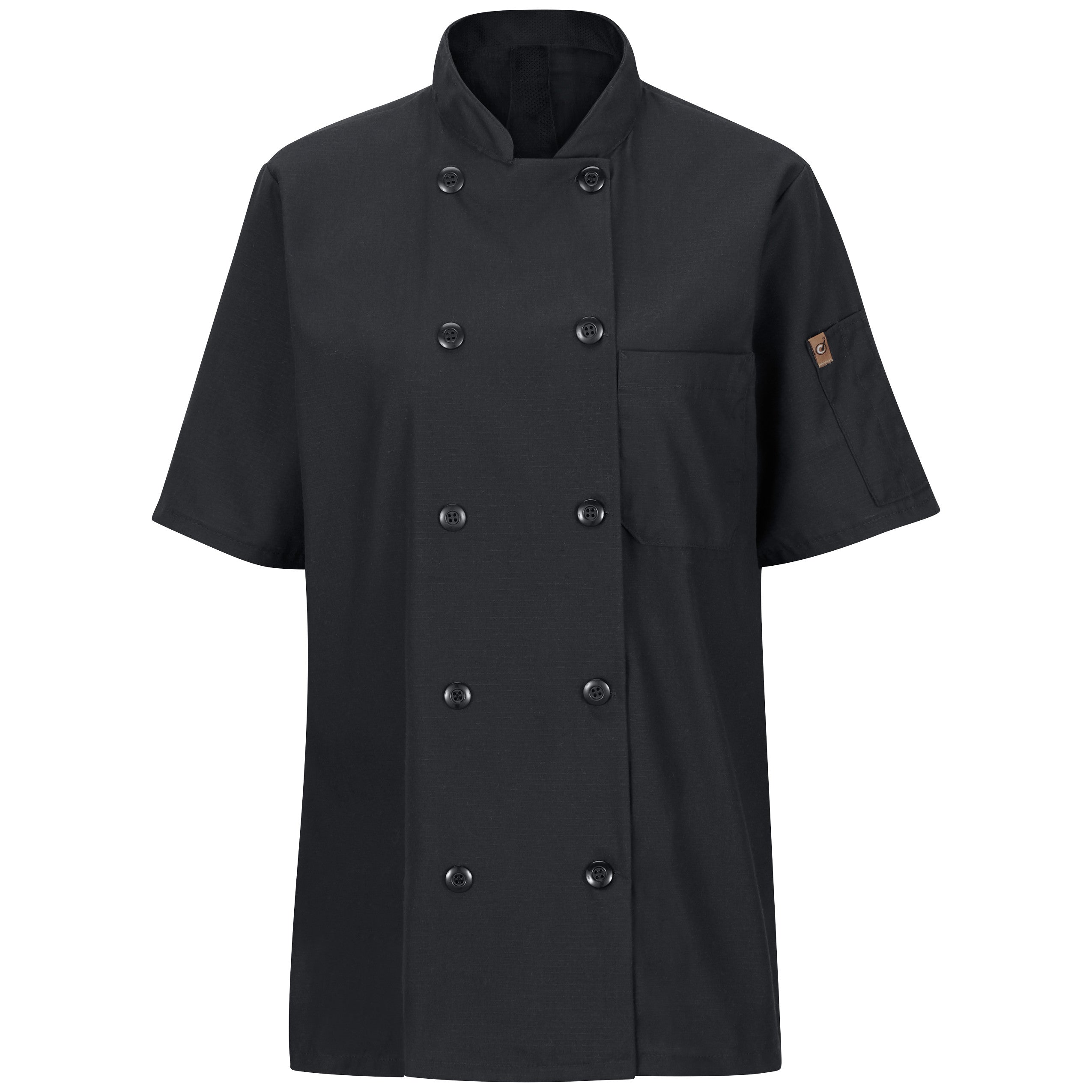 Red Kap® Women's Short Sleeve Chef Coat with OilBlok + MIMIX® / 045XBK
