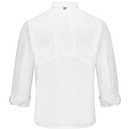 Red Kap® Men's Ten Knot Button Chef Coat with OilBlok + MIMIX® / 044XWH