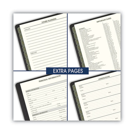 Recycled Monthly Planner with Perforated Memo Section, 8.75 x 7, Black Cover, 12-Month (Jan to Dec): 2025