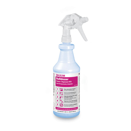 Bulldozer Cleaner/Degreaser RTU, Safe-to-Ship, Lemon Scent, 32 oz, 6/Carton