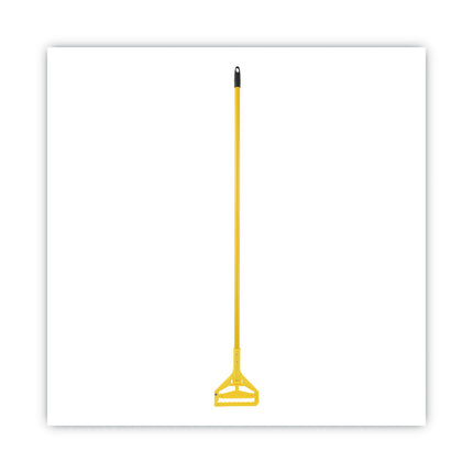 Quick Change Side-Latch Plastic Mop Head Handle, 60" Aluminum Handle, Yellow