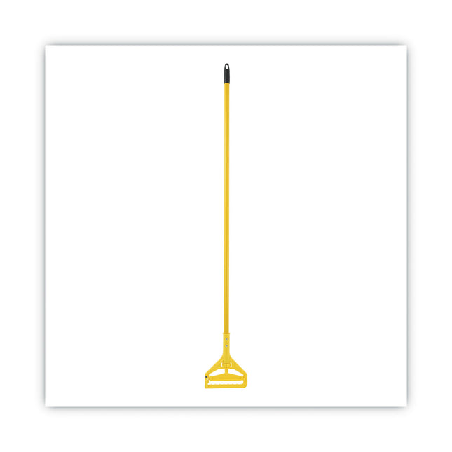 Quick Change Side-Latch Plastic Mop Head Handle, 60" Aluminum Handle, Yellow