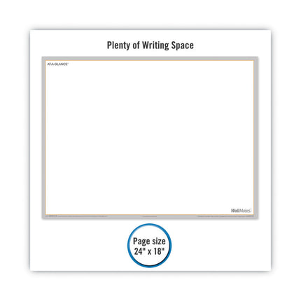 Wallmates Self-Adhesive Dry Erase Writing/planning Surface, 36 X 24, White/gray/orange Sheets, Undated