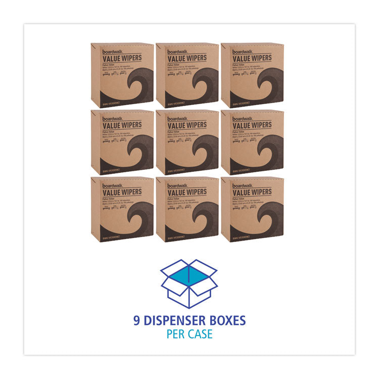 DRC Wipers, 9.33 x 16.5, White, 100 Dispenser Packs, 9 Dispenser Packs/Carton