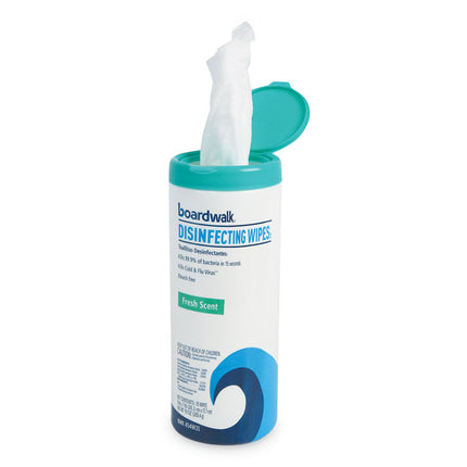 Quat-Based Disinfecting Wipes, 7 x 8, Fresh Scent, 35/Canister, 12 Canisters/Carton