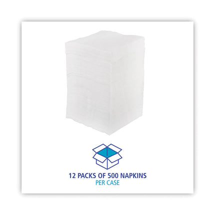 1/4-Fold Lunch Napkins, 1-Ply, 11.8" x 11.2", White, 6,000/Carton