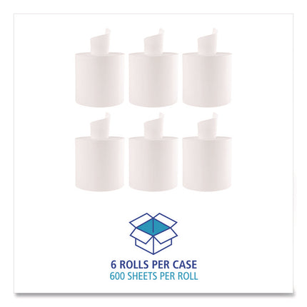 Center-Pull Roll Towels, 2-Ply, 10 x 7.6, White, 600/Roll, 6/Carton