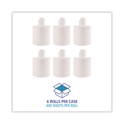 Center-Pull Roll Towels, 2-Ply, 7.6 x 8.9, White, 600/Roll, 6/Carton