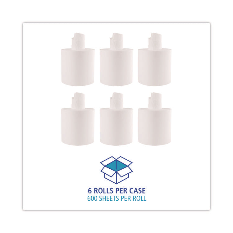 Center-Pull Roll Towels, 2-Ply, 7.6 x 8.9, White, 600/Roll, 6/Carton