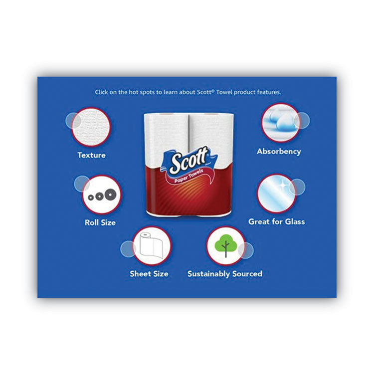 Choose-A-Sheet Mega Kitchen Roll Paper Towels, White, 1-Ply, 6.5 x 11, 102 Sheets/Roll, 12 Rolls/Pack