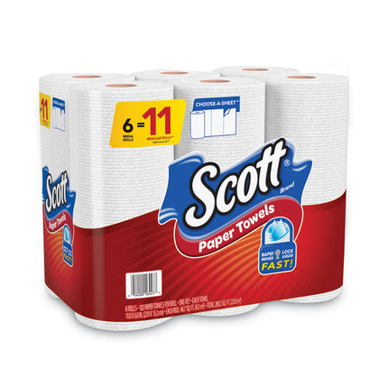 Choose-A-Size Mega Kitchen Roll Paper Towels, 1-Ply, 100/roll, 6 Rolls/pack, 4 Packs/carton