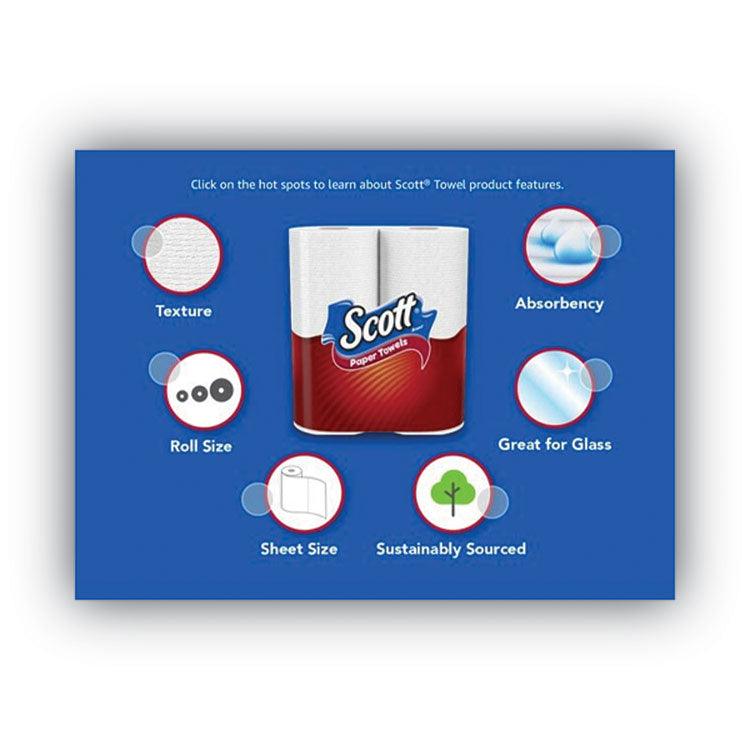 Choose-A-Sheet Mega Kitchen Roll Paper Towels, 1-Ply, 7.31 x 11, White, 100 Sheets/Roll, 15 Rolls/Pack, 2 Packs/Carton