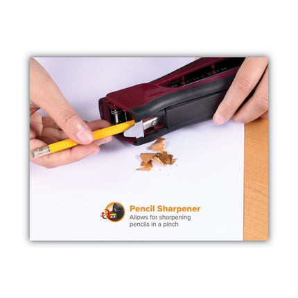 Dynamo Stapler, 20-Sheet Capacity, Wine Metallic