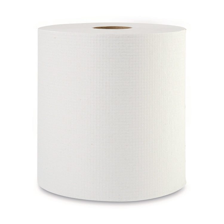 Hardwound Paper Towels, 1-Ply, 8" x 800 ft, White, 6 Rolls/Carton