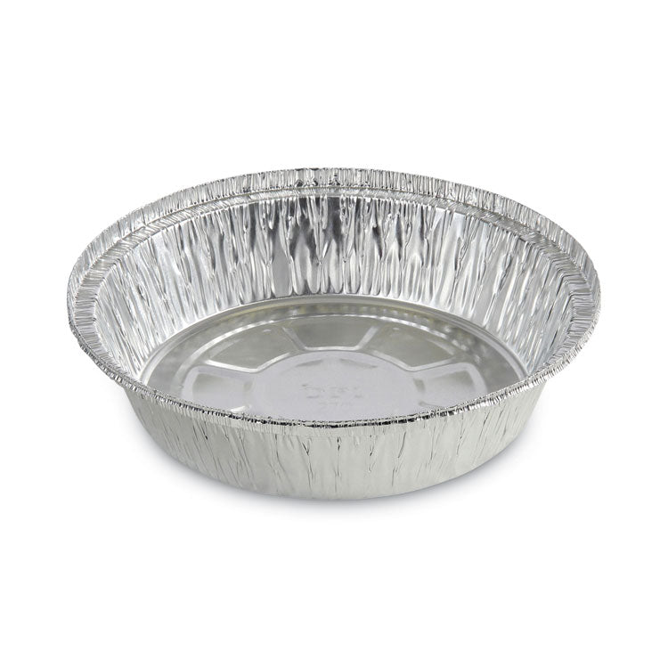 Round Aluminum To-Go Containers, 250 Gauge, 24 oz, 7" Diameter x 1.47" h, Silver, 500/Carton