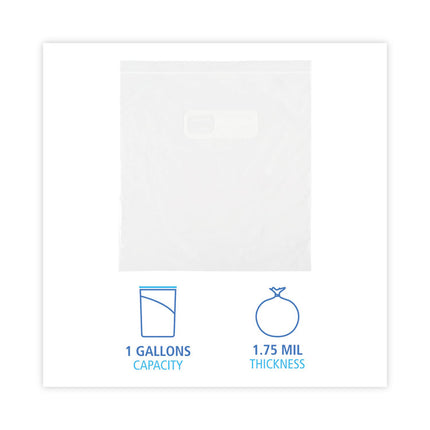 Reclosable Food Storage Bags, Gallon, 10.5" x 11", Clear, 250/Box