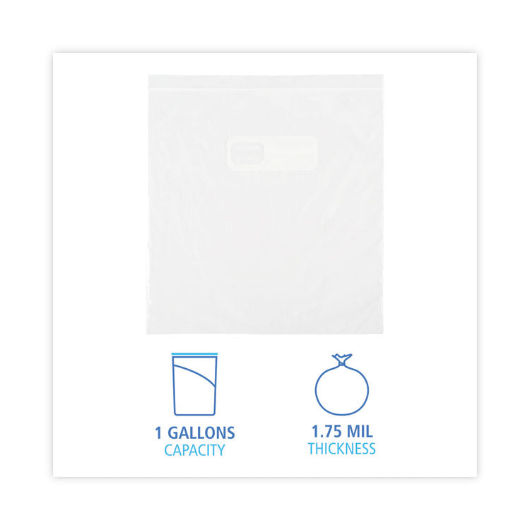Reclosable Food Storage Bags, Gallon, 10.5" x 11", Clear, 250/Box